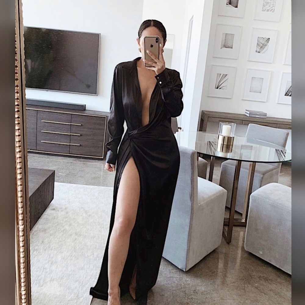 BLACK SILK DRESS